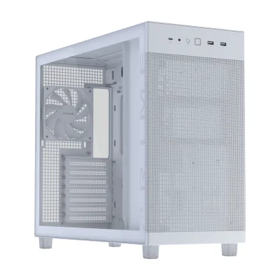 ASUS PRIME AP303 TG White, Midi Tower, PC, White, micro ATX, Mini-ITX, ATX, Metal, Gaming