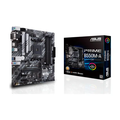 ASUS Prime B550M-A/CSM, AMD, Socket AM4, AMD Ryzen 3000 Series, DDR4-SDRAM, 128 GB, DIMM