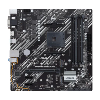 ASUS PRIME B550M-K, AMD, Socket AM4, AMD Ryzen 3000 Series, DDR4-SDRAM, 128 GB, DIMM