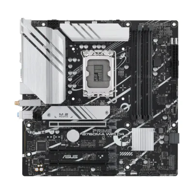 ASUS PRIME B760M-A WIFI D4, Intel, LGA 1700, Intel® Celeron®, Intel® Core™ i3, Intel® Core™ i5, Intel® Core™ i7, Intel® Core™ i9,..., LGA 1700, DDR4-SDRAM, 128 GB