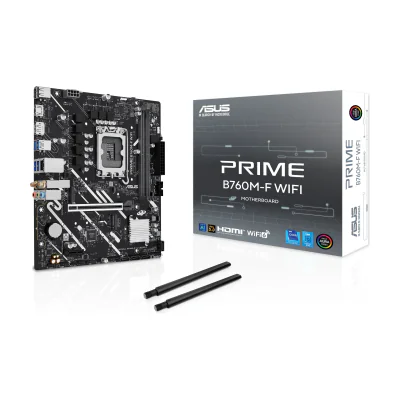 ASUS PRIME B760M-F WIFI, Intel, LGA 1700, Intel® Celeron®, Intel® Pentium® Gold, Intel® Core™ i3, Intel® Core™ i5, Intel® Core™..., LGA 1700, DDR5-SDRAM, 96 GB