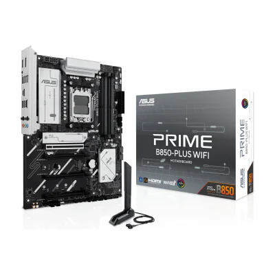 ASUS PRIME B850-PLUS WIFI, AMD, Socket AM5, AMD Ryzen 7000 Series, AMD Ryzen 8000 Series, AMD Ryzen 9000 Series, DDR5-SDRAM, 256 GB, DIMM