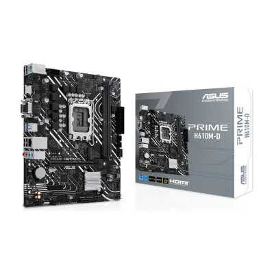 ASUS PRIME H610M-D, Intel, LGA 1700, Intel® Celeron®, Intel® Pentium® Gold, Intel® Core™ i3, Intel® Core™ i5, Intel® Core™..., LGA 1700, DDR5-SDRAM, 96 GB