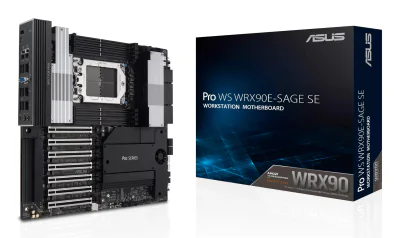 ASUS PRO WS WRX90E-SAGE SE, AMD, Socket sTR5, AMD Ryzen Threadripper PRO 7000 WX-Series, DDR5-SDRAM, 2 TB, DIMM