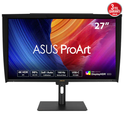 ASUS ProArt PA27UCGE, 68.6 cm (27"), 3840 x 2160 pixels, 4K Ultra HD, LED, 1 ms, Black
