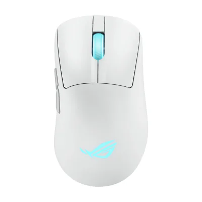 ASUS ROG Keris II Origin WHT, Right-hand, Optical, RF Wireless + Bluetooth + USB Type-A, 42000 DPI, White