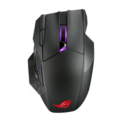 ASUS ROG Spatha X, Right-hand, Optical, RF Wireless + USB Type-C, 19000 DPI, Black