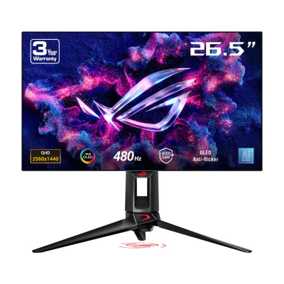 ASUS ROG Swift OLED PG27AQDP, 67.3 cm (26.5"), 2560 x 1440 pixels, Quad HD, OLED, 0.03 ms, Black