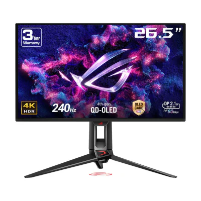 ASUS ROG Swift OLED PG27UCDM, 67.3 cm (26.5"), 3840 x 2160 pixels, 4K Ultra HD, QD-OLED, 0.03 ms, Black