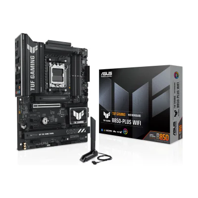 ASUS TUF GAMING B850-PLUS WIFI, AMD, Socket AM5, AMD Ryzen 7000 Series, AMD Ryzen 8000 Series, AMD Ryzen 9000 Series, Socket AM5, DDR5-SDRAM, 192 GB