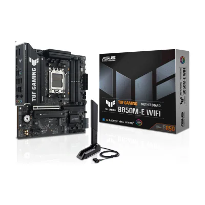 ASUS TUF GAMING B850M-E WIFI, AMD, Socket AM5, AMD Ryzen 7000 Series, AMD Ryzen 8000 Series, AMD Ryzen 9000 Series, Socket AM5, DDR5-SDRAM, 256 GB