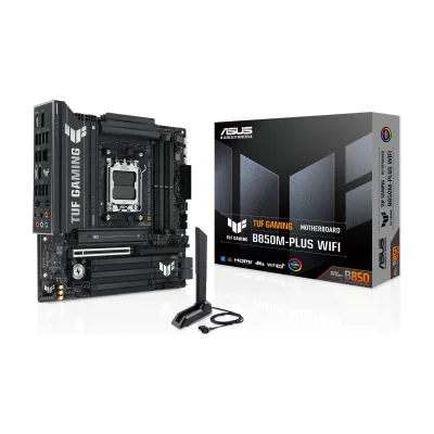 ASUS TUF GAMING B850M-PLUS WIFI, AMD, Socket AM5, AMD Ryzen 7000 Series, AMD Ryzen 8000 Series, AMD Ryzen 9000 Series, Socket AM5, DDR5-SDRAM, 192 GB
