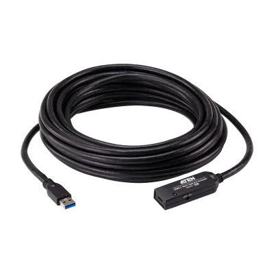 ATEN 10 M USB 3.2 Gen1 Extender Cable, 10 m, USB A, USB C, USB 3.2 Gen 1 (3.1 Gen 1), 5 Gbit/s, Black