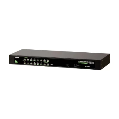 ATEN 16-Port USB - PS/2 VGA KVM Switch, 2048 x 1536 pixels, QXGA, Rack mounting, 6.5 W, 1U, Black