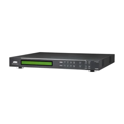 ATEN 4 x 4 HDMI Matrix Switch with Scaler, AV matrix switcher, 6.75 Gbit/s, 225 MHz, 1920 x 1080 pixels, 720 x 480p 60 Hz (4:3) / (16:9) 640 x 480 @ 60/72/75 Hz 1280 x 720p 60 Hz (16:9) 800 x 600 @..., Black