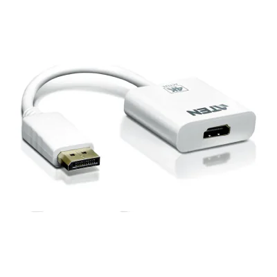 ATEN 4K Active DisplayPort to HDMI converter, 3D, up 3840 by 2160 @30Hz, DisplayPort, HDMI, Male, Female, Straight, Straight
