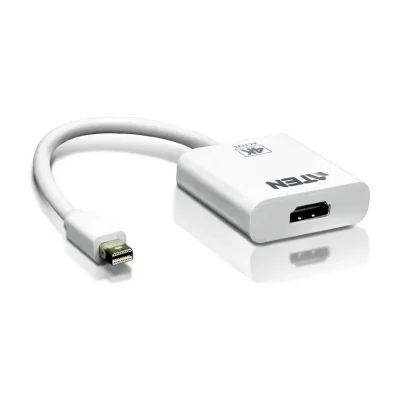 ATEN 4K Active mini DisplayPort to HDMI converter, 3D, up 3840 by 2160 @30Hz, Mini DisplayPort, HDMI, Male, Female, Straight, Straight