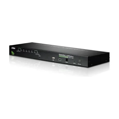 ATEN 8-Port USB - PS/2 VGA KVM Switch with USB Peripheral port, 2048 x 1536 pixels, QXGA, Rack mounting, 5 W, 1U, Black