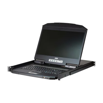 ATEN 8P Short Depth Single Rail LCD KVM SW, 47 cm (18.5"), LCD, USB, USB, VGA, US English