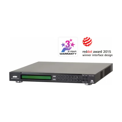 ATEN 8x9 4K HDMI Matrix Switch with Scaler, Scaling matrix switcher, 10.2 Gbit/s, 340 MHz, 4096 x 2160 pixels, Black, Metal