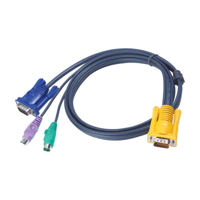 ATEN PS/2 KVM Cable 1,8m, 1.8 m, PS/2, PS/2, VGA, Black, HDB-15 + 2 x PS/2