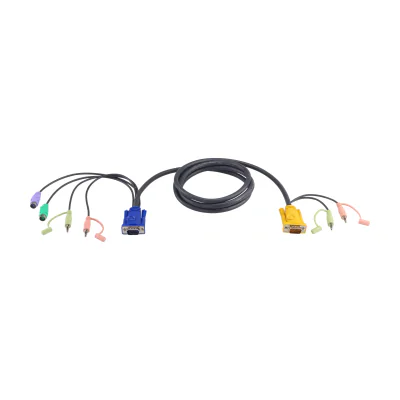 ATEN PS/2 KVM Cable 1,8m, 1.8 m, PS/2, PS/2, VGA, Black, HDB-15, 2 x PS/2, 2 x 3.5mm