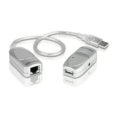 ATEN USB 1.1 Over Cat5e/6 Extender (60m), Transmitter & receiver, Wired, 60 m, Grey, Plastic, USB