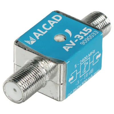 Atenuator ALCAD AV-315, 5-2400 MHz, F mamă - F mamă, 75 Ω