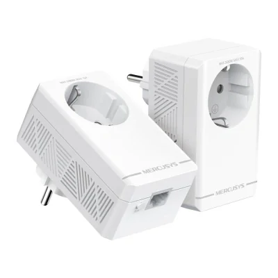 AV1000 Gigabit Passthrough Powerline Starter Kit KIT: 2× MP500P SPEED: 1000 Mbps Powerline SPEC: 1× Gigabit Port, Wall Plugged, HomePlug AV2, Extra Power Socket FEATURE: Plug and Play, Power Saving, Pair for More Security