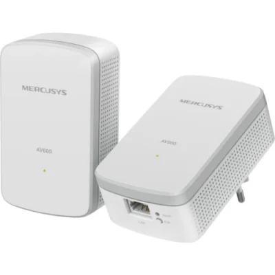 AV600 Passthrough Powerline Starter Kit KIT: 2× MP300P SPEED: 600 Mbps Powerline SPEC: 1× 10/100Mbps Port, Wall Plugged, HomePlug AV2, Extra Power Socket FEATURE: Plug and Play, Power Saving, Pair for More Security