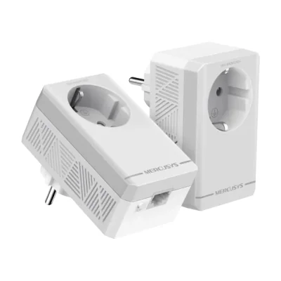 AV600 Passthrough Powerline Starter Kit KIT: 2× MP300P SPEED: 600 Mbps Powerline SPEC: 1× 10/100Mbps Port, Wall Plugged, HomePlug AV2, Extra Power Socket FEATURE: Plug and Play, Power Saving, Pair for More Security