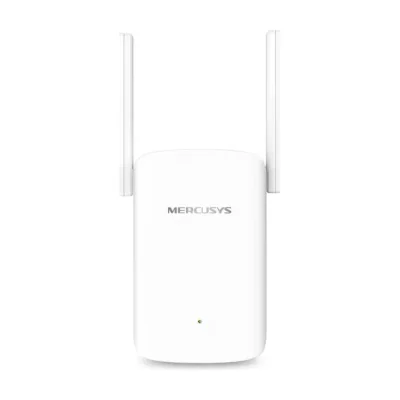 AX1500 Wi-Fi Range Extender SPEED: 300 Mbps at 2.4 GHz + 1201 Mbps at 5 GHz SPEC: 2× Fixed External Antennas, 1 × Gigabit Port, Wall Plugged, 1024 QAM, OFDMA FEATURE: MERCUSYS APP, WPS/Reset Button, Signal Indicator, Range Extender/Access Point mode,