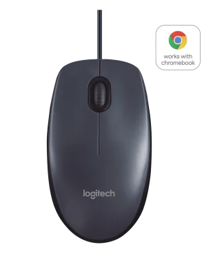 Mouse Logitech B100, optic, interfata USB, rezolutie 800 DPI, 4 butoane, negru