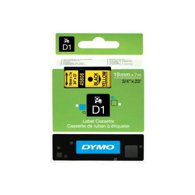 Bandă termică DYMO D1 Standard - Black on Yellow - 19mm