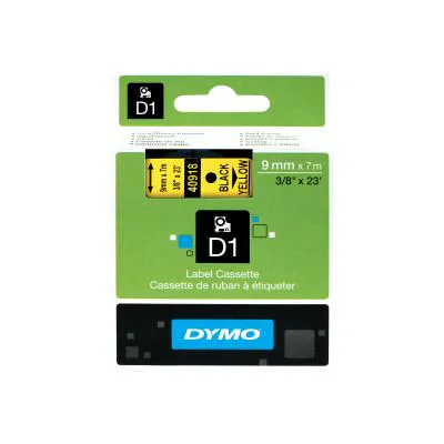 Bandă termică DYMO D1 Standard - Negru on Galben - 9mm