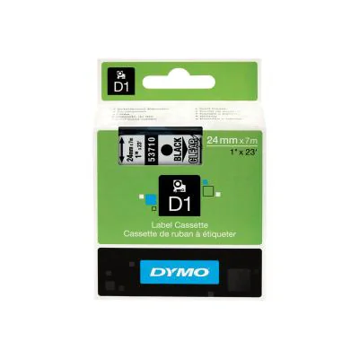 Bandă termică DYMO D1 Standard - Negru on Transparent - 24mm