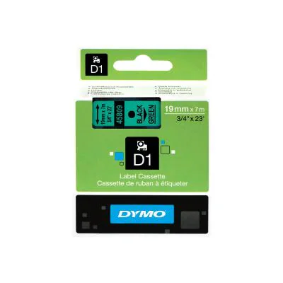 Bandă termică DYMO D1 Standard - Negru on Verde - 19mm