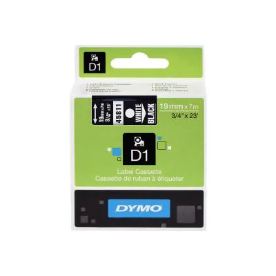 Bandă termică DYMO D1 Standard - White on Black - 19mm