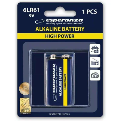 Baterie Alcalina Esperanza EZB110 6LR61 9V 1 buc Blister "EZB110"