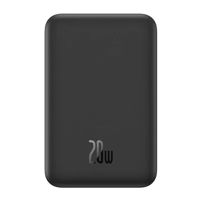 Baterie externa Baseus Magnetic Mini Wireless, 5000mAh, max 20W pe cablu, 1 x USB Type-C output/input, incarcare wireless 15W, include cablu USB Type-C la USB Type-C 30cm, negru
