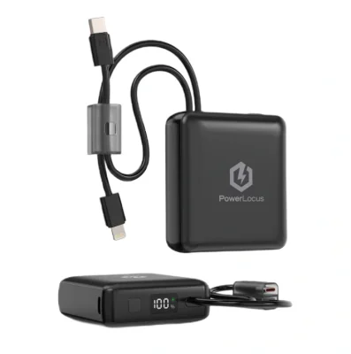 Baterie externa PowerLocus 10000mAh, capacitate: 10.000 mAh/3,85 V/38,5 Wh, tip baterie: Li-Polymer, negru