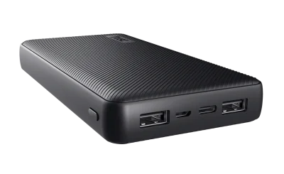 Baterie externa Trust Primo 20.000mAh, 3 porturi: 2 x USB-A (12W) si 1 x USB-C (15W), negru