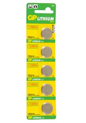 Baterie GP Batteries, butoni (CR2016) 3V lithium, blister 5 buc. "GPCR2016-2CPU5" "GPPBL2016143"