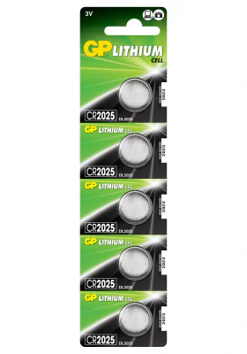 Baterie GP Batteries, butoni (CR2025) 3V lithium, blister 5 buc. "GPCR2025-2CPU5" "GPPBL2025155"