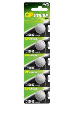 Baterie GP Batteries, butoni (CR2032) 3V lithium, blister 5 buc. "GPCR2032-2CPU5" "GPPBL2032188"