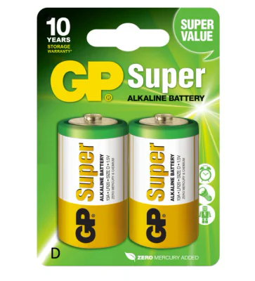Baterie GP Batteries, Super Alcalina D (LR20) 1.5V alcalina, blister 2 buc. "GP13A-2UE2" "GPPCA13AS005" - 17154