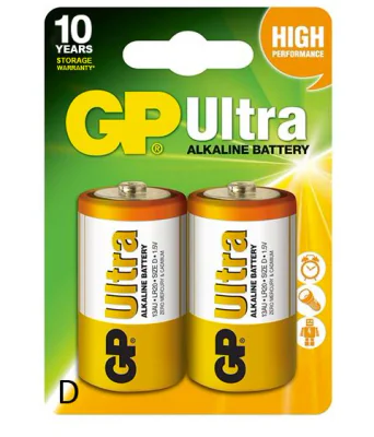 Baterie GP Batteries, Ultra Alcalina D (LR20) 1.5V alcalina, blister 2 buc. "GP13AU-2UE2" "GPPCA13AU005"