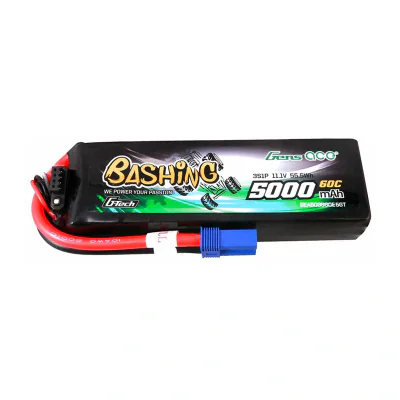 Baterie LiPo GensAce G-Tech de 5000 mAh, 11,1 V, 60C, 3S1P, cu conector EC5