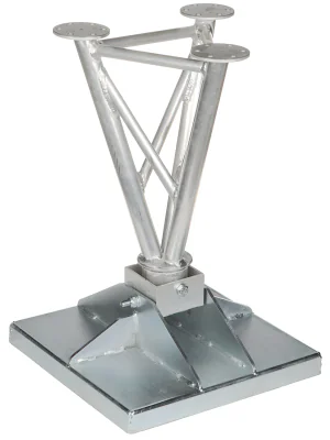Bază pivotantă pentru catarge zăbrelite cu tiranți MK-1.5/POD-G, aluminiu + oțel zincat