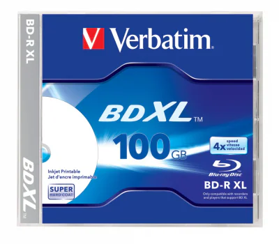 BD-R XL VERBATIM 100GB, viteza 4x, 1 buc, carcasa, printabil, "Wide Inkjet Printable" "43790"